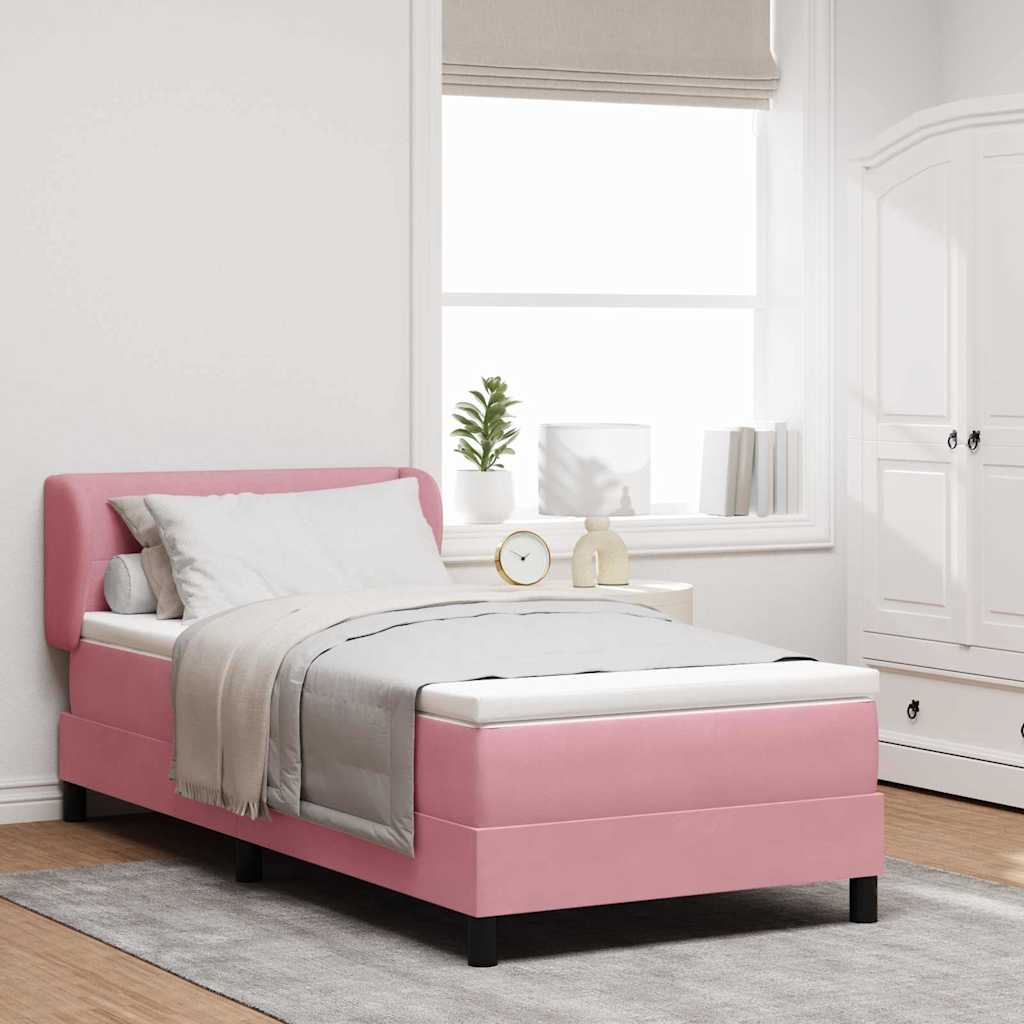 Box Spring Ágy Matraccal Sötétszürke 80x200 cm Bársonyos