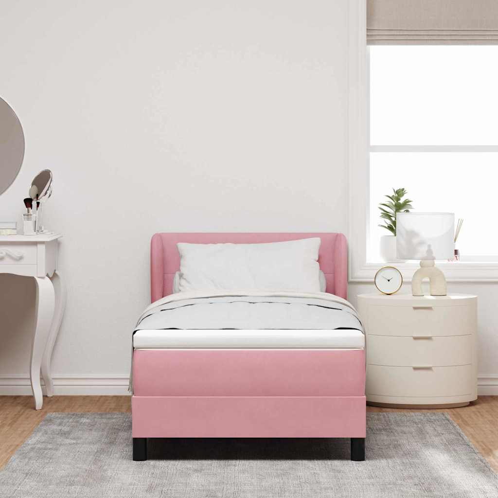Box Spring Ágy Matraccal Sötétszürke 80x200 cm Bársonyos