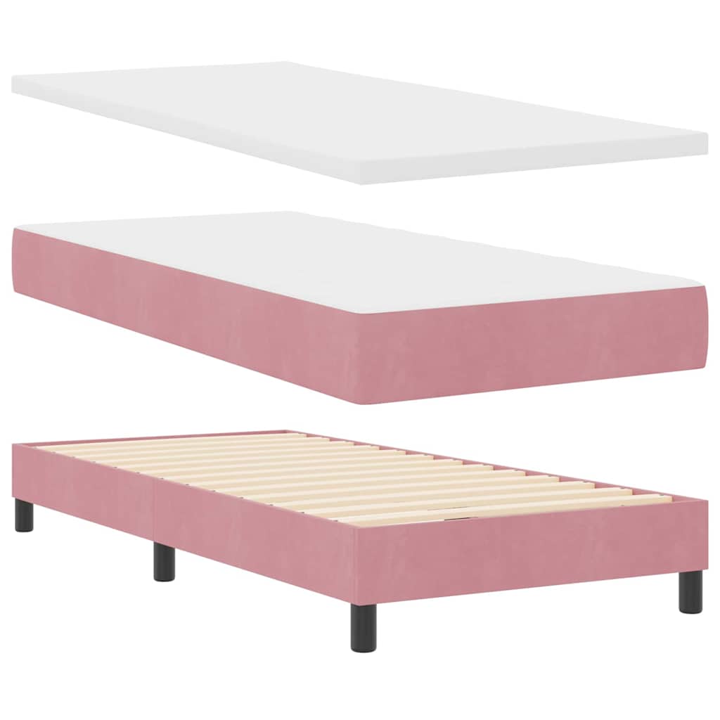 Box Spring Ágy Matraccal Sötétszürke 80x200 cm Bársonyos