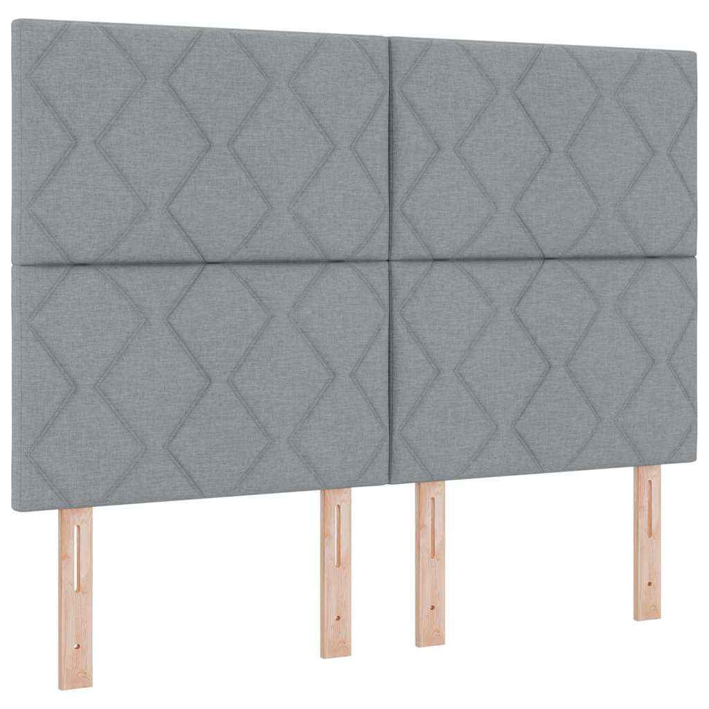 Boxrugós ágy matracmal Világosszürke 140 x 190 cm szövet