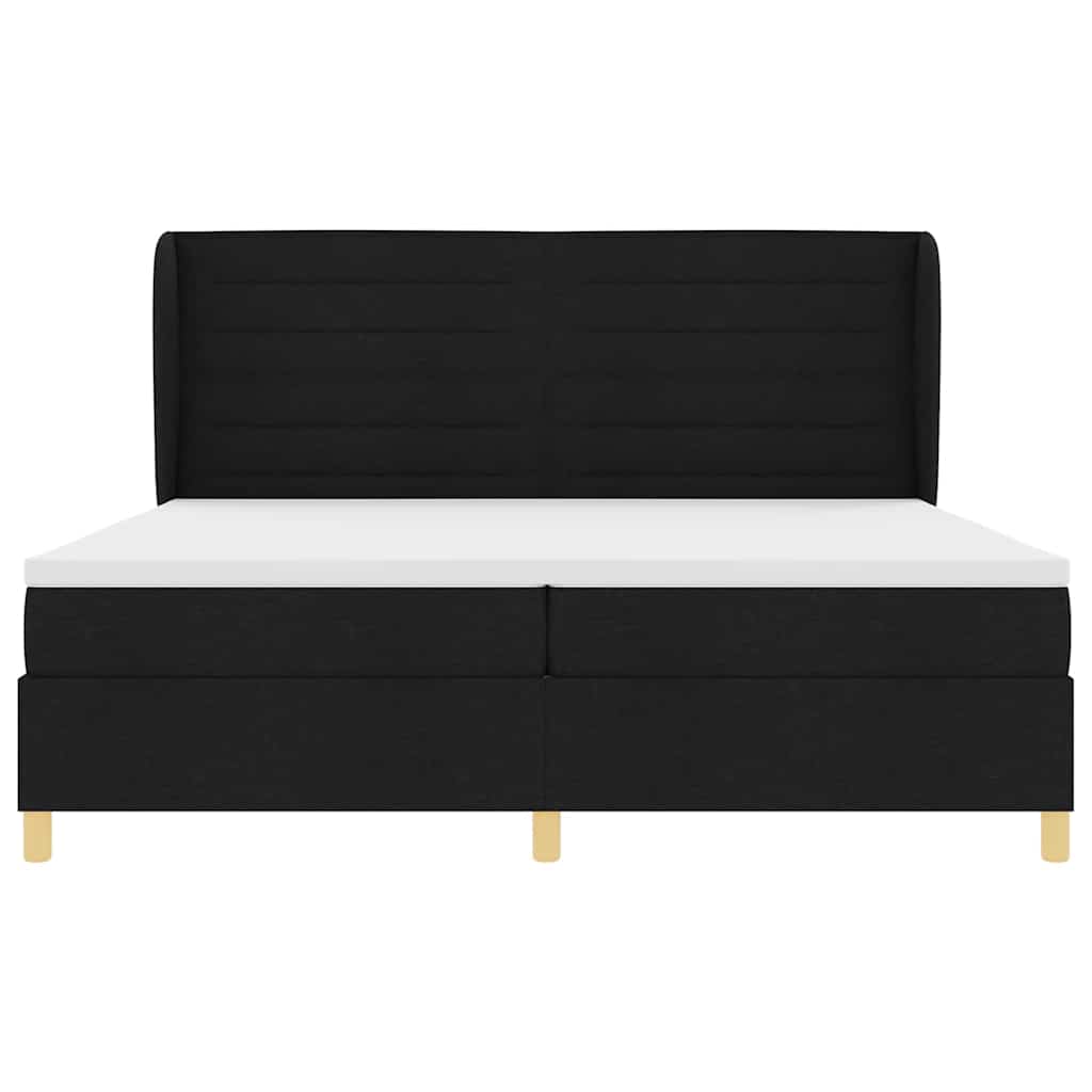Boxspring ágy matraccal Sötétszürke 90x190 cm Szövet Fekete