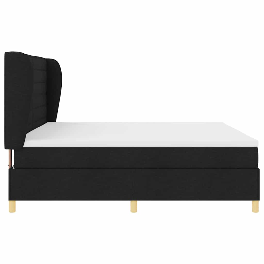 Boxspring ágy matraccal Sötétszürke 90x190 cm Szövet Fekete