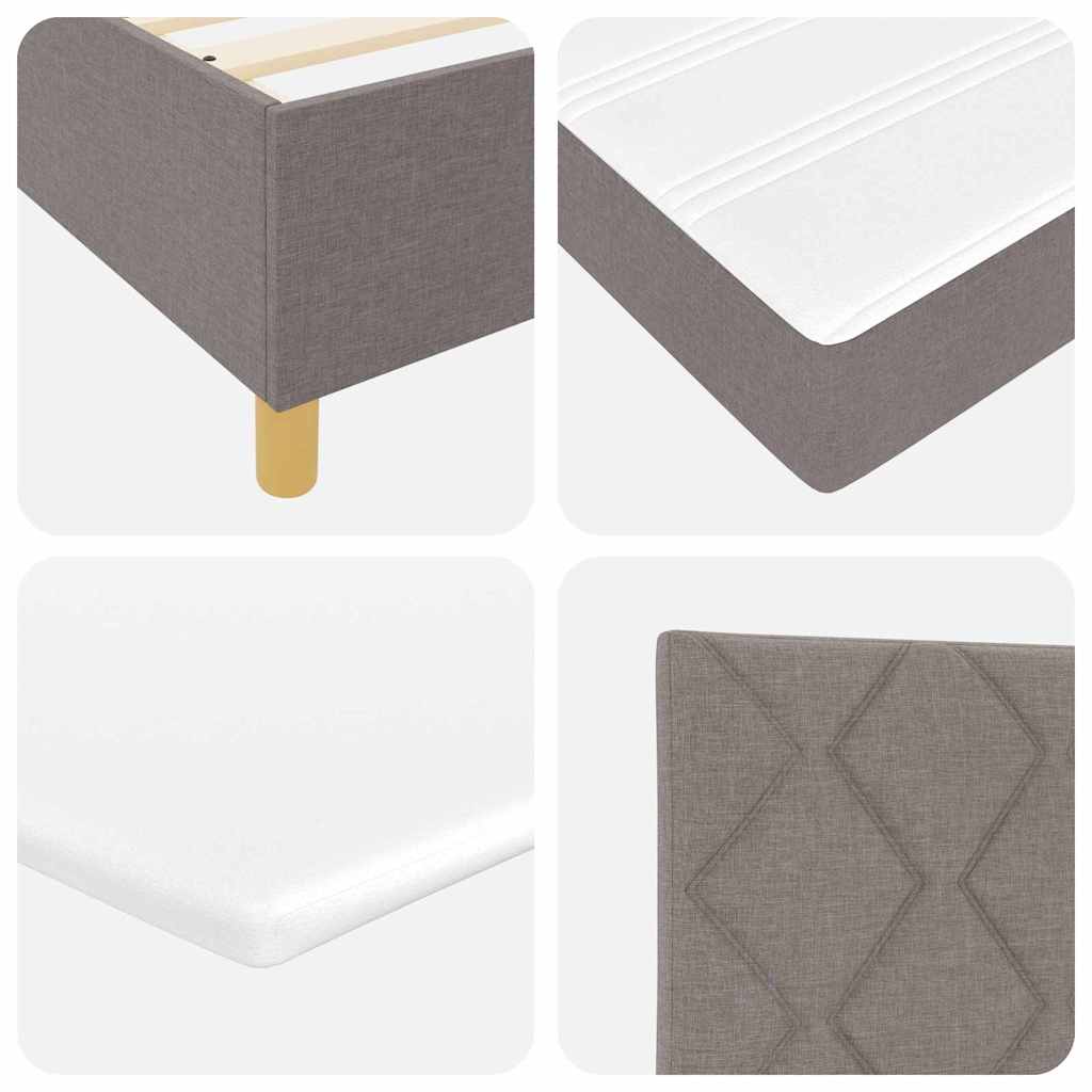 Boxspring ágy matraccal Sötétszürke 90x190 cm Szövet Tópszínű