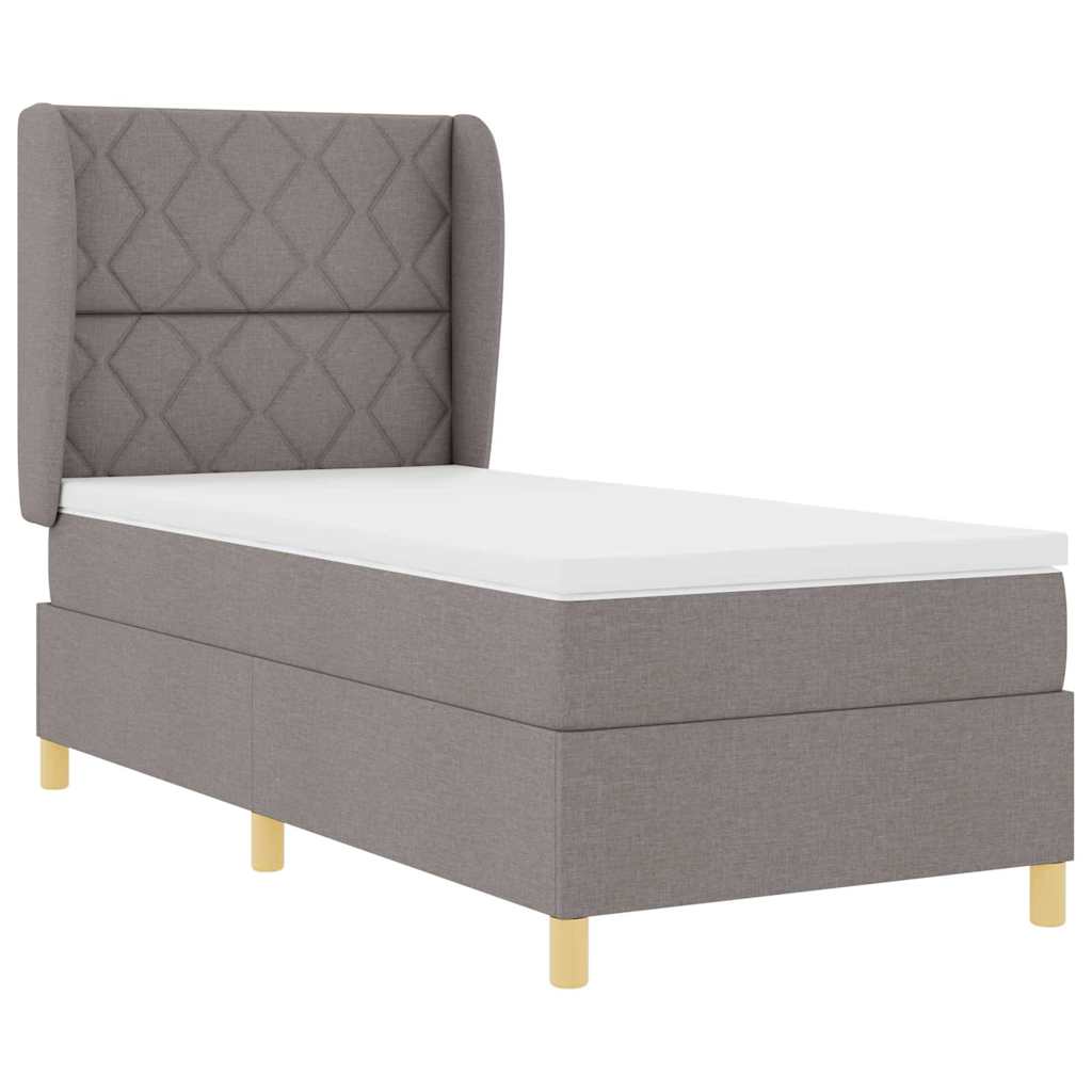 Boxspring ágy matraccal Sötétszürke 90x190 cm Szövet Tópszínű