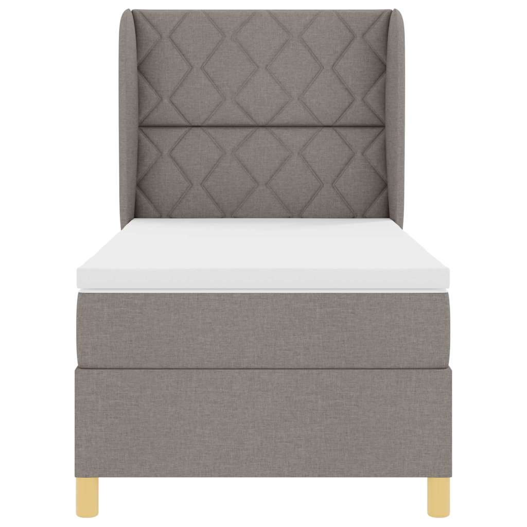 Boxspring ágy matraccal Sötétszürke 90x190 cm Szövet Tópszínű