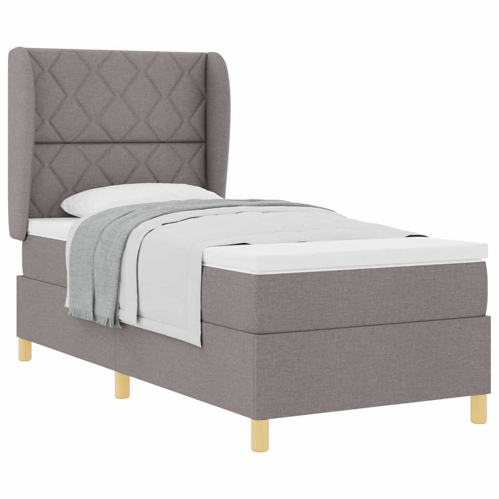 Boxspring ágy matraccal Sötétszürke 90x190 cm Szövet Tópszínű