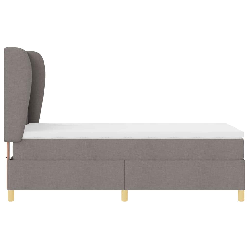 Boxspring ágy matraccal Sötétszürke 90x190 cm Szövet Tópszínű