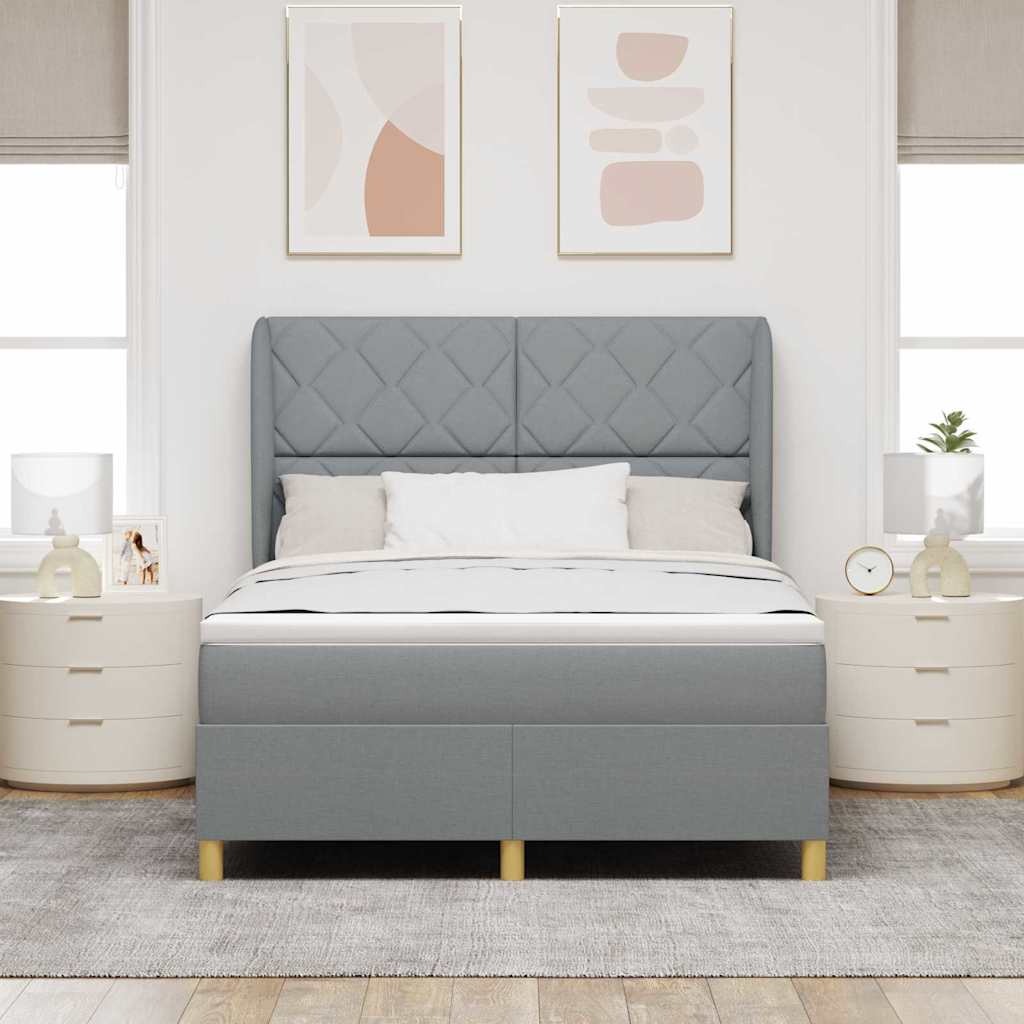 Boxspring ágy matraccal Sötétszürke 90x190 cm Szövet matracmal