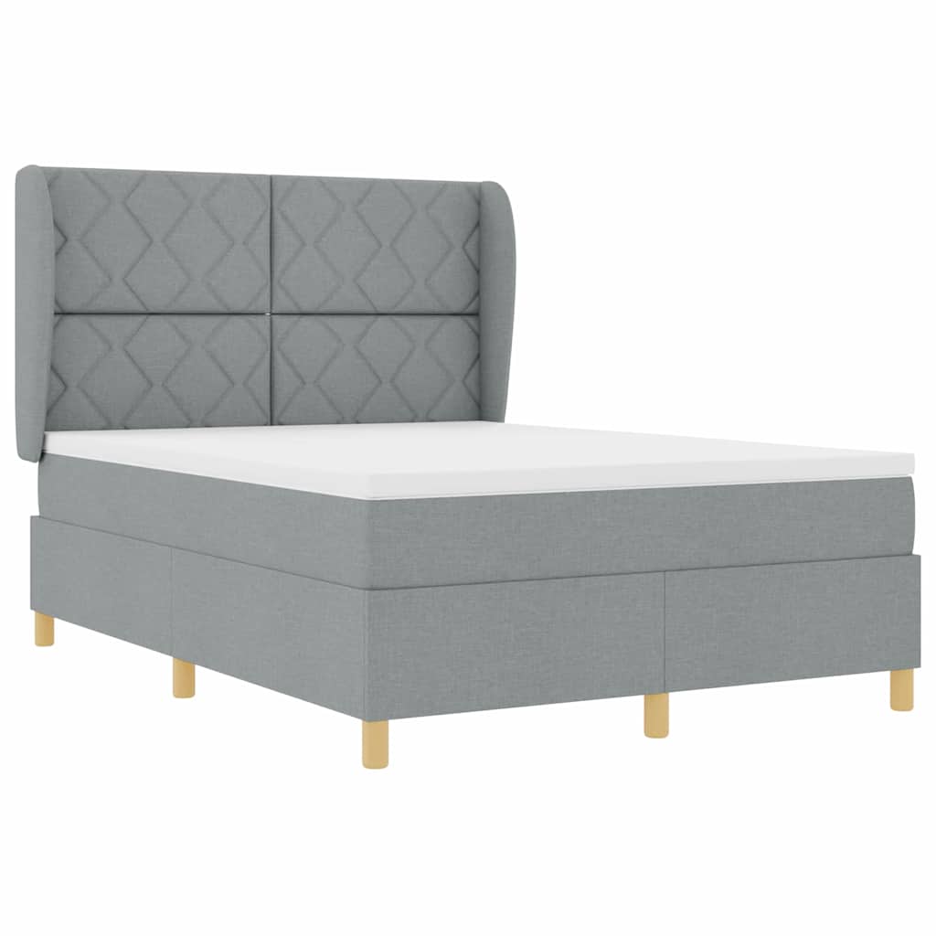 Boxspring ágy matraccal Sötétszürke 90x190 cm Szövet matracmal