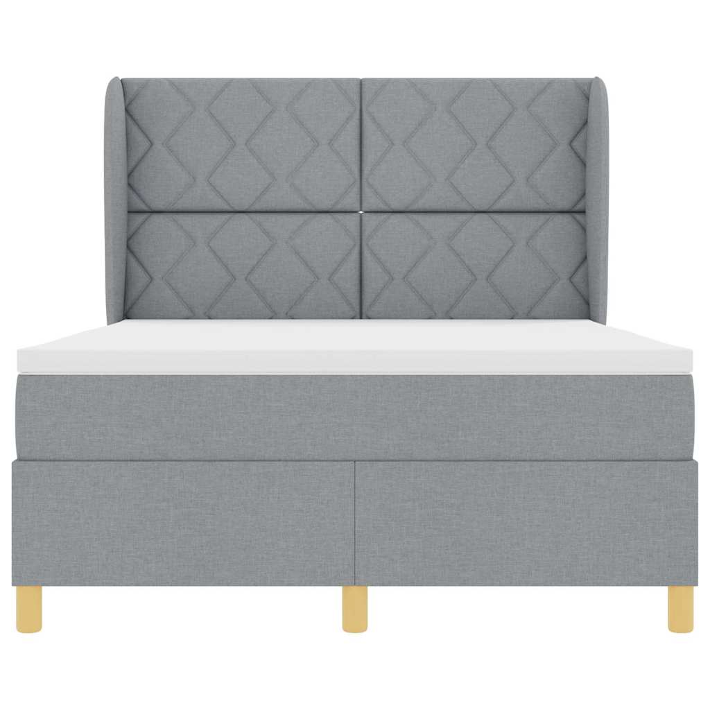 Boxspring ágy matraccal Sötétszürke 90x190 cm Szövet matracmal