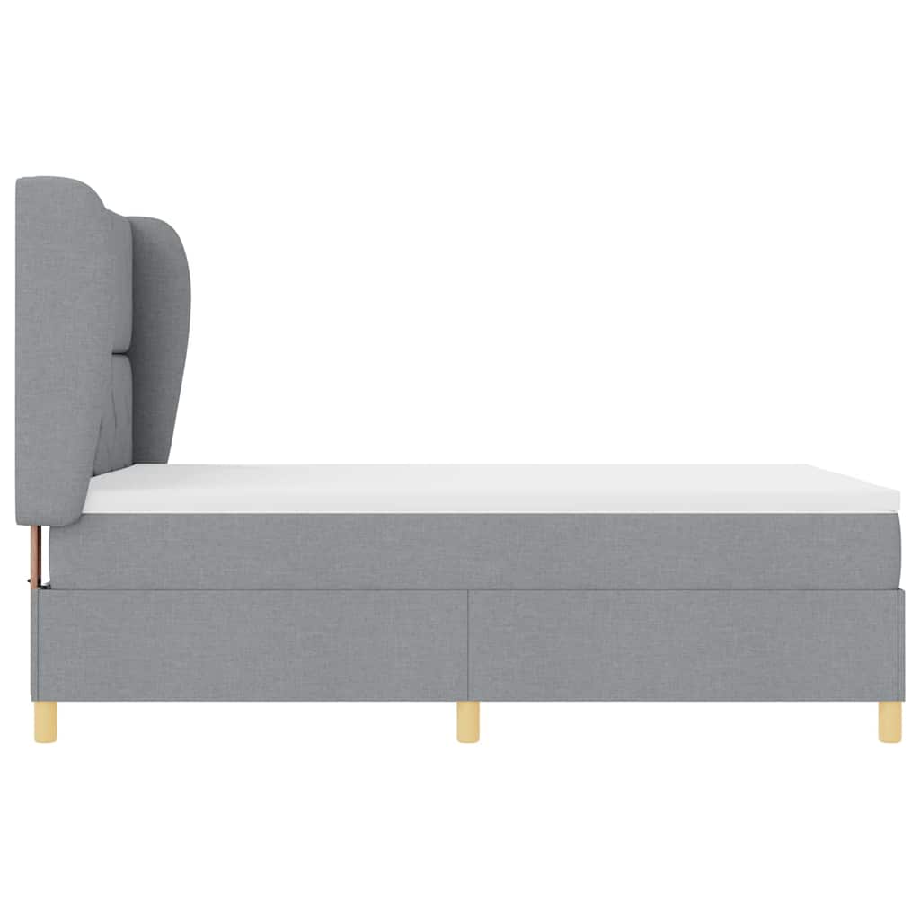 Boxspring ágy matraccal Sötétszürke 90x190 cm Szövet matracmal