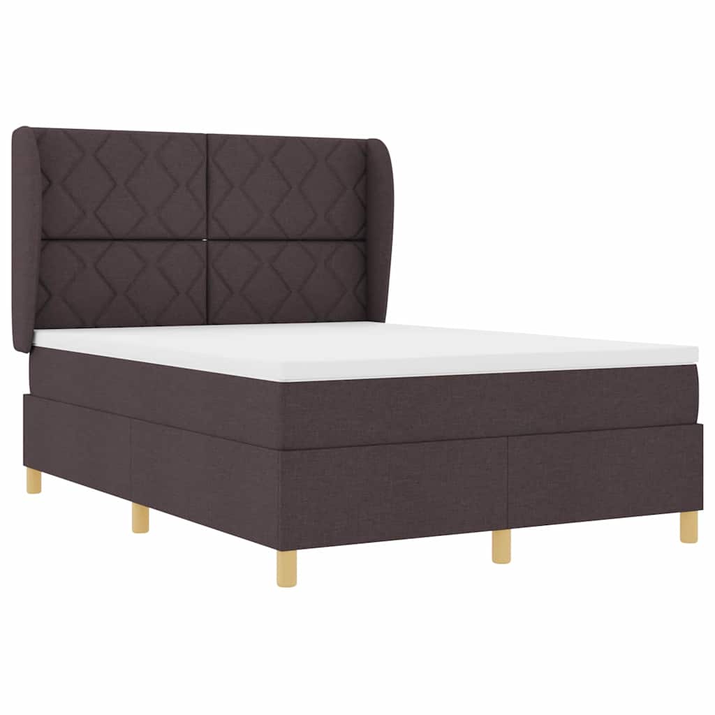 Boxspring ágy matraccal Sötétszürke 90x190 cm Szövet sötétbarna