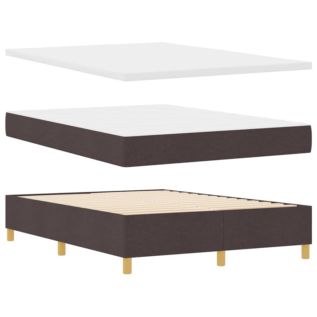 Boxspring ágy matraccal Sötétszürke 90x190 cm Szövet sötétbarna