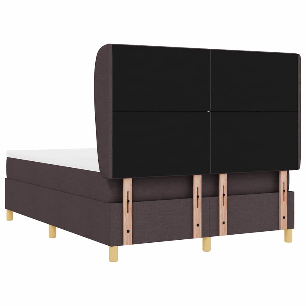 Boxspring ágy matraccal Sötétszürke 90x190 cm Szövet sötétbarna