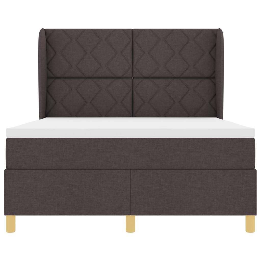 Boxspring ágy matraccal Sötétszürke 90x190 cm Szövet sötétbarna