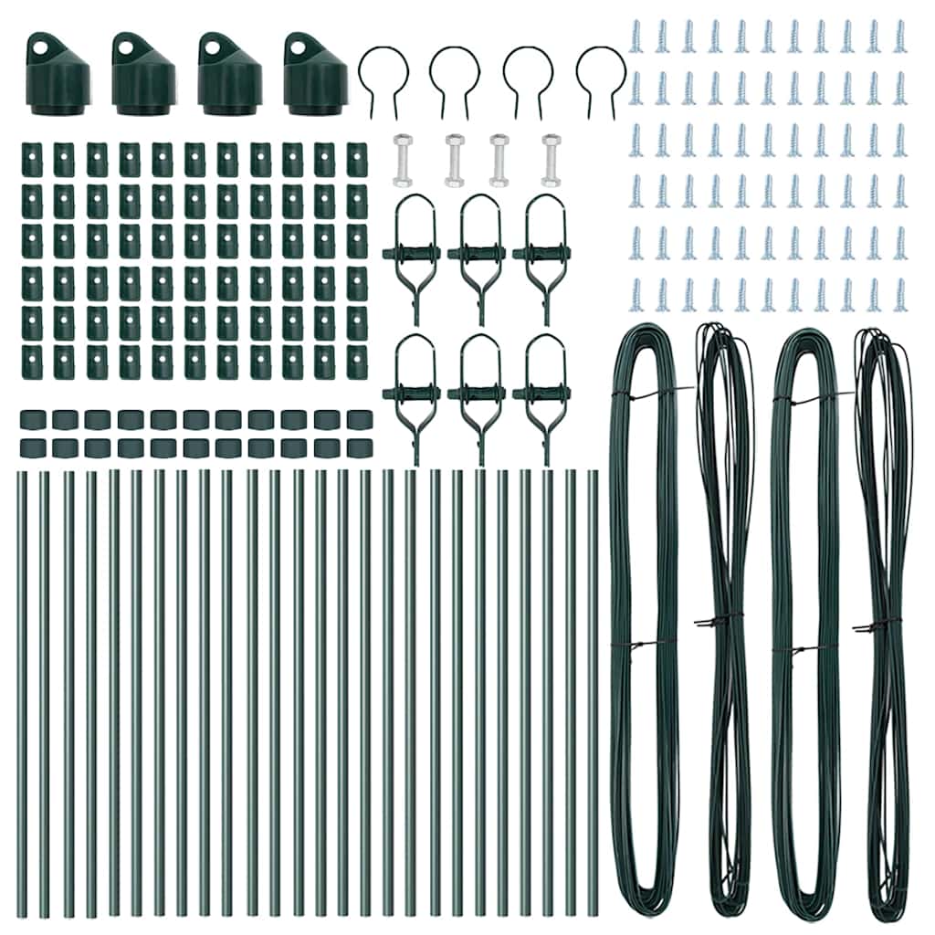 Kerítésoszlop Egyéb 26 pcs Zöld 3,2 x 3,2 x 80 cm Acél