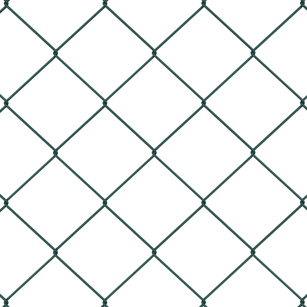 Lánckerítés oszlopokkal Zöld 1.2 x 10 m Acél