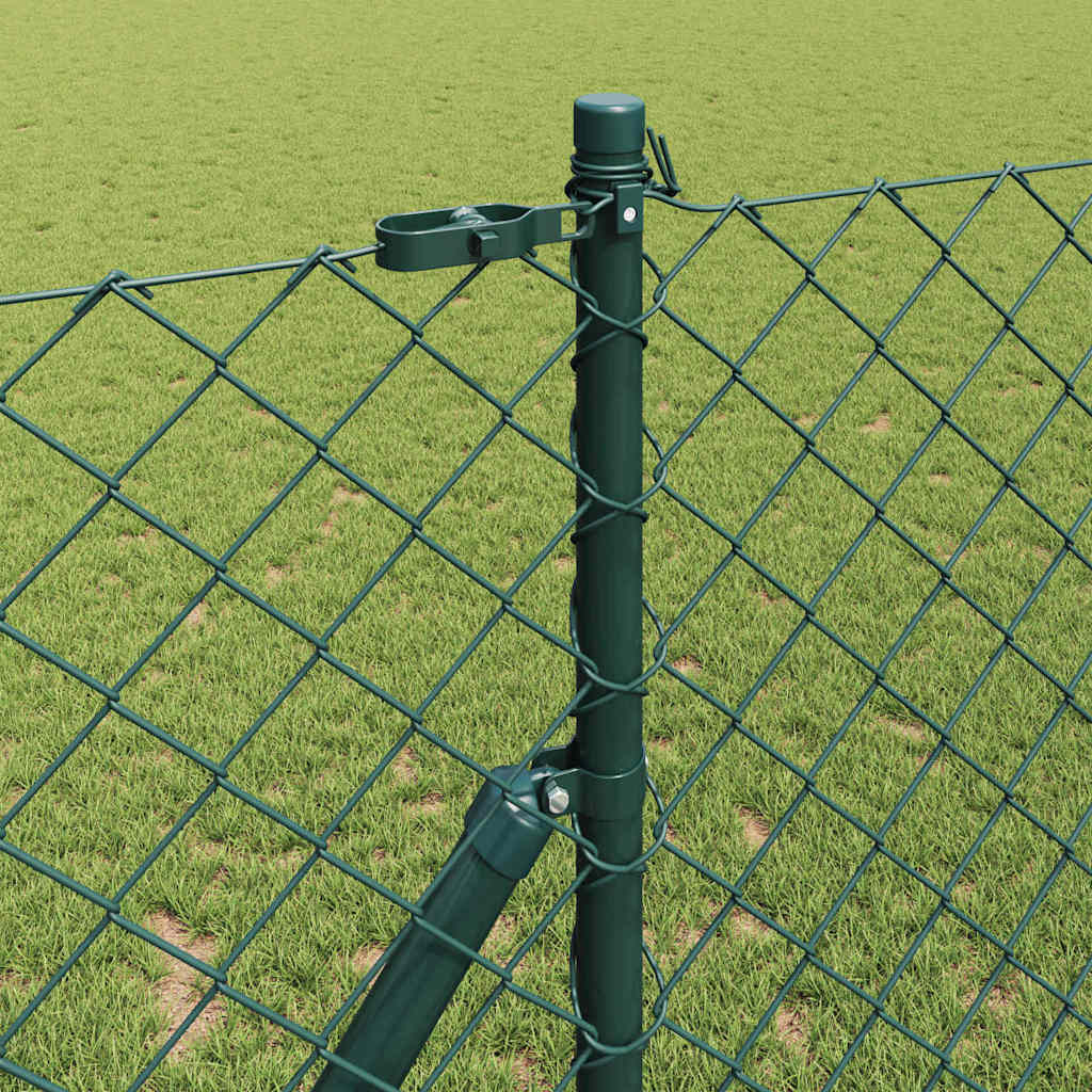 Lánckerítés oszlopokkal Zöld 1.2 x 10 m Acél