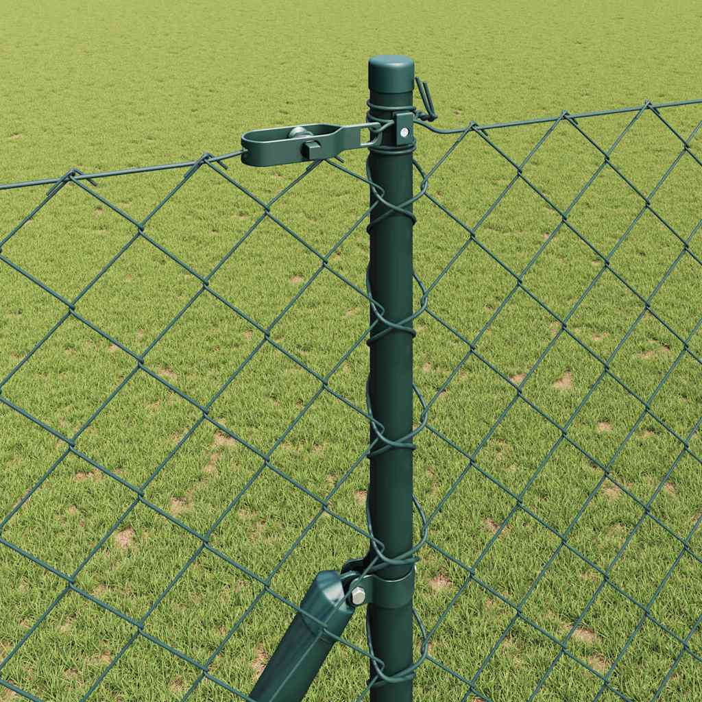 Lánckerítés oszlopokkal Zöld 1.6 x 25 m Acél