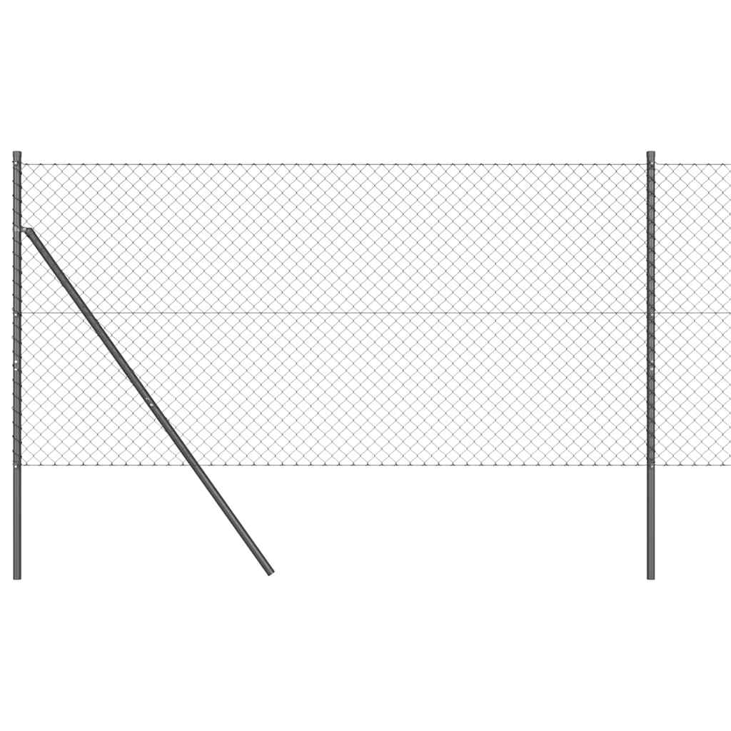 Lánckerítés oszlopokkal Szürke 1.2 x 10 m Acél