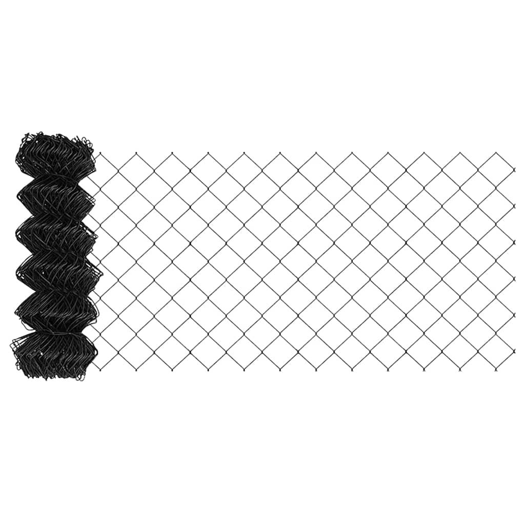 Lánckerítés oszlopokkal Szürke 0.8 x 10 m Acél