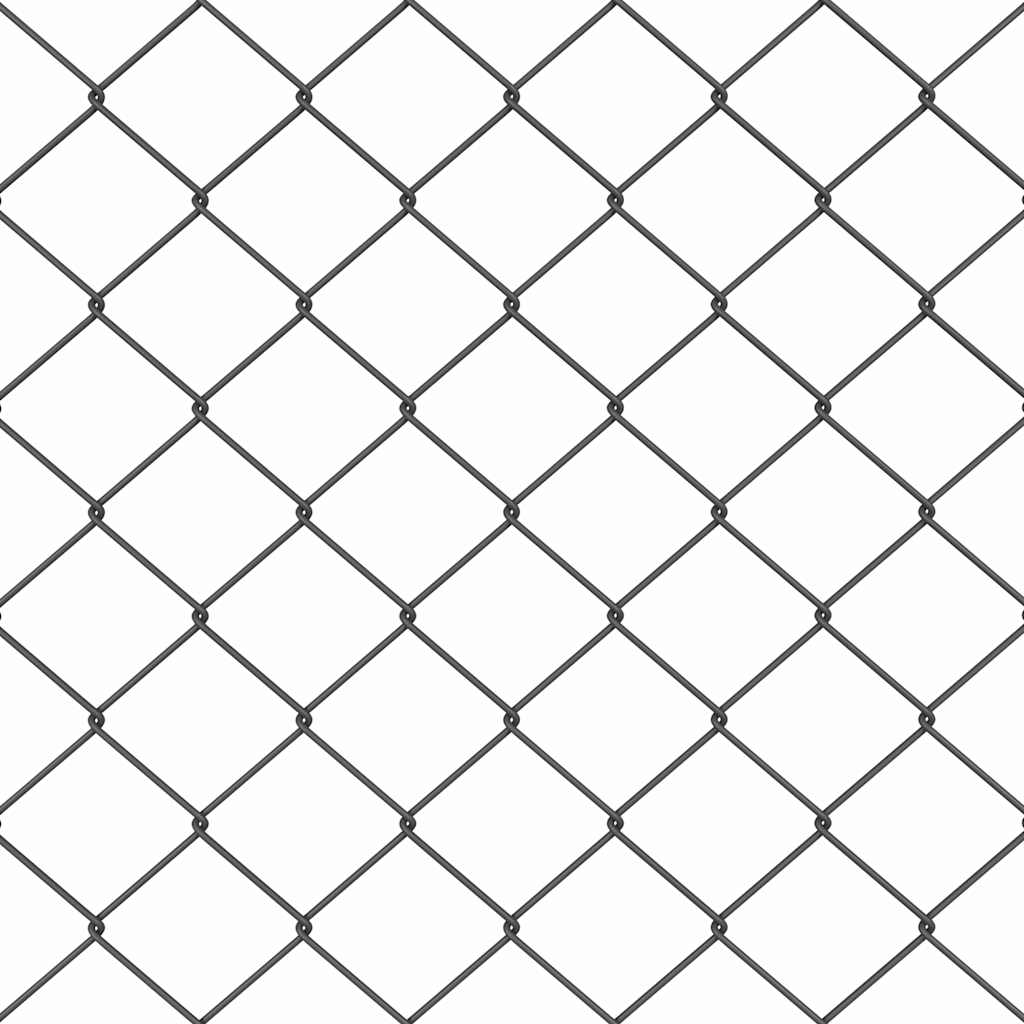 Lánckerítés oszlopokkal Szürke 1 x 25 m Acél