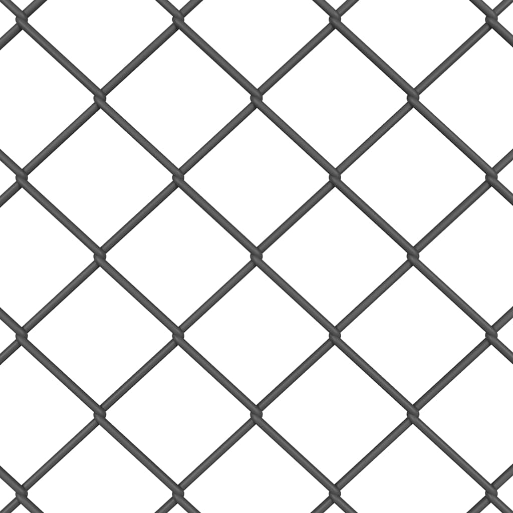 Lánckerítés oszlopokkal Szürke 1.2 x 25 m Acél