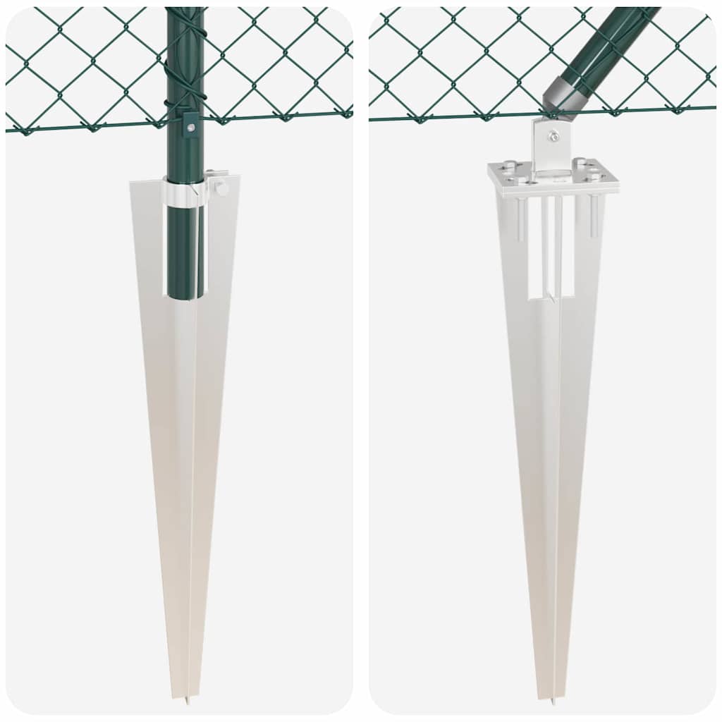 Lánckerítés oszlopokkal Zöld 1.6 x 10 m Acél
