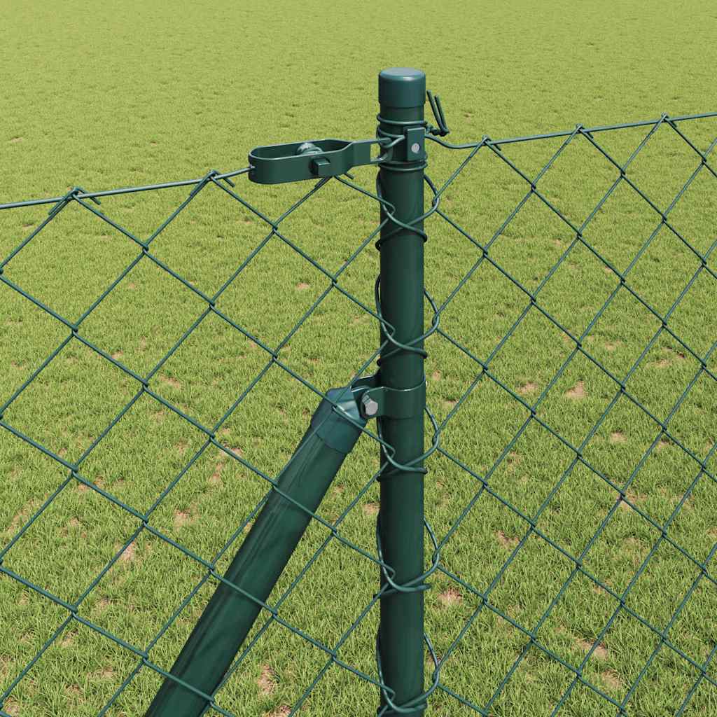 Lánckerítés oszlopokkal Zöld 1.6 x 10 m Acél