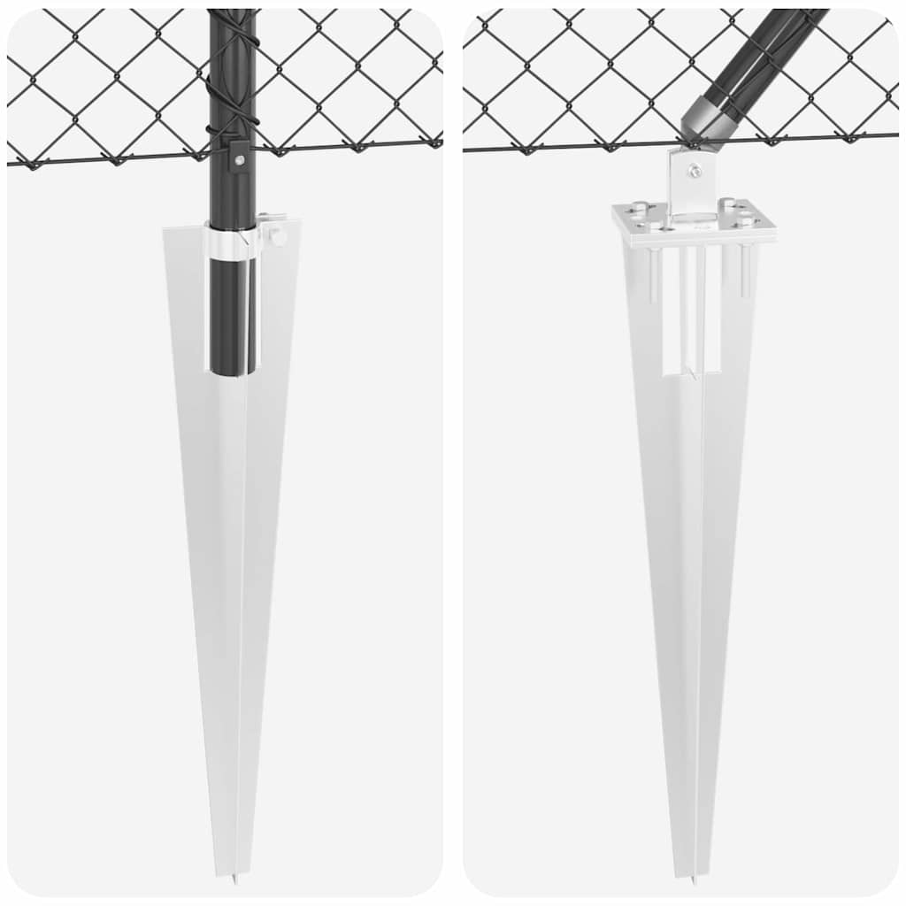 Lánckerítés oszlopokkal Szürke 1.2 x 10 m Acél