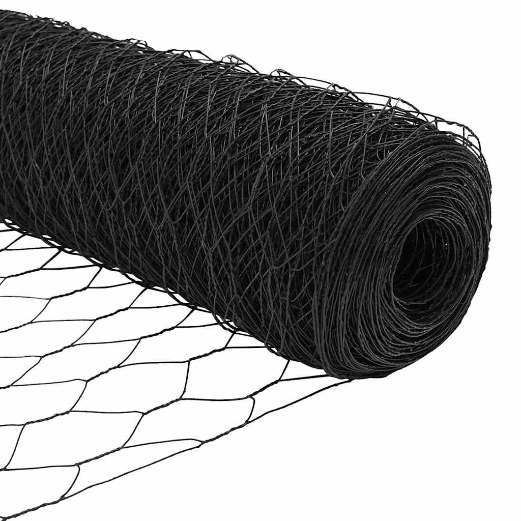 Lánckerítés oszlopokkal Szürke 1 x 25 m Acél