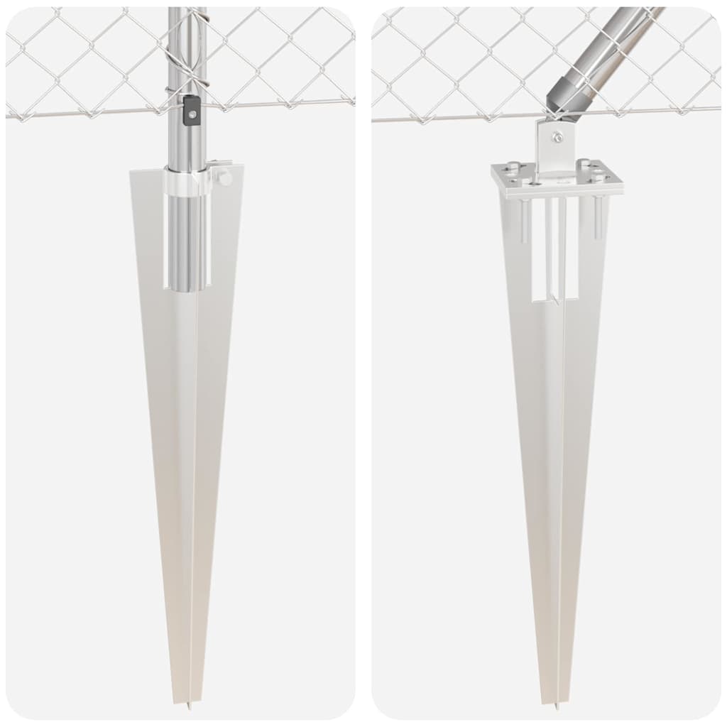 Lánckerítés oszlopokkal Ezüst 0.8 x 25 m Acél