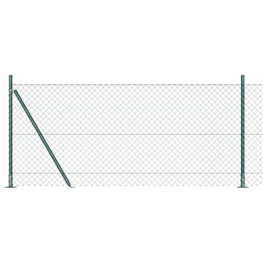 Lánckerítés oszlopokkal Zöld 0.8 x 10 m Acél
