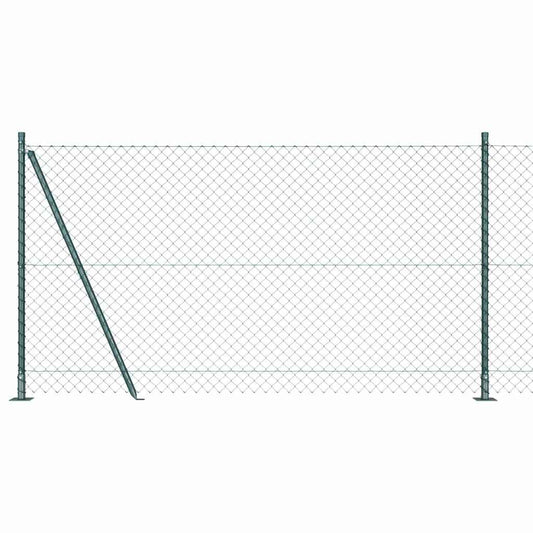 Lánckerítés oszlopokkal Zöld 1.2 x 10 m Acél