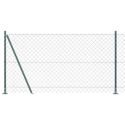 Lánckerítés oszlopokkal Zöld 1.2 x 10 m Acél