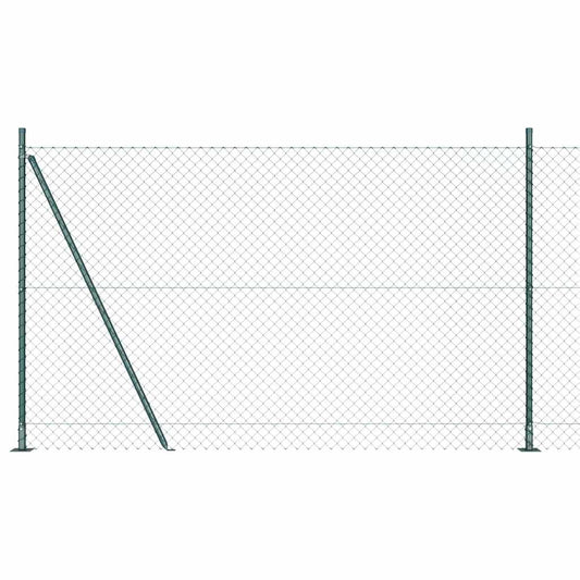 Lánckerítés oszlopokkal Zöld 1.4 x 10 m Acél