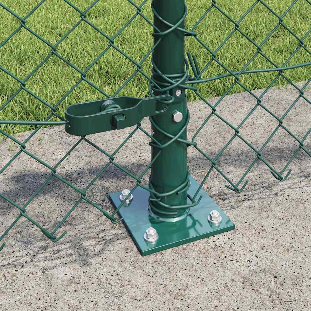 Lánckerítés oszlopokkal Zöld 0,4 x 25 m Acél