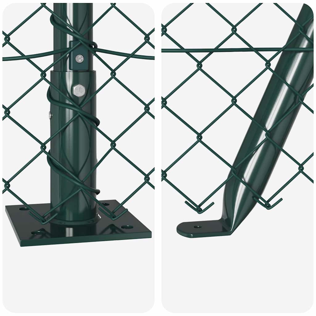 Lánckerítés oszlopokkal Zöld 0,6 x 25 m Acél