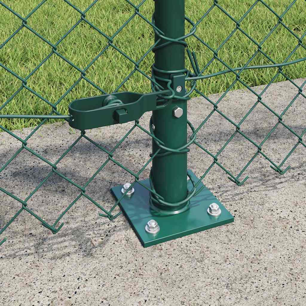 Lánckerítés oszlopokkal Zöld 0.8 x 25 m Acél