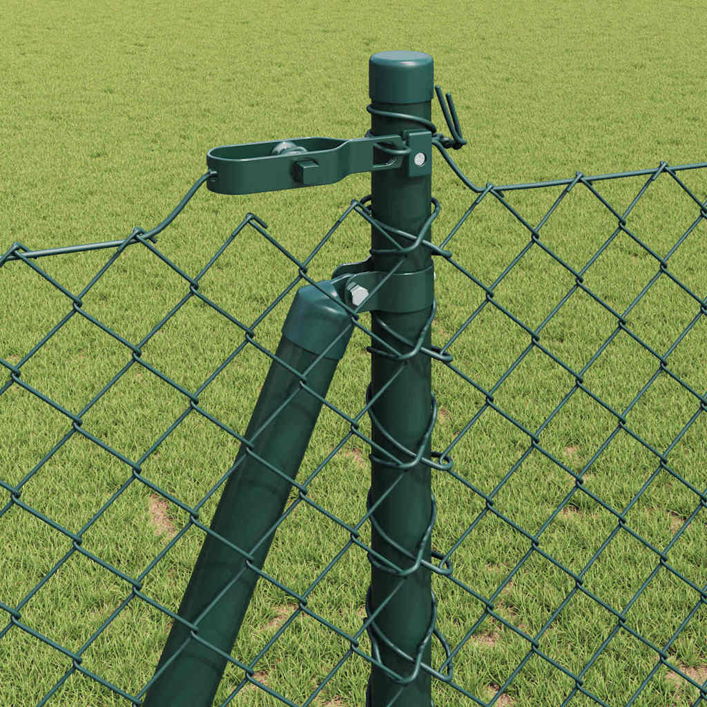 Lánckerítés oszlopokkal Zöld 1.2 x 25 m Acél