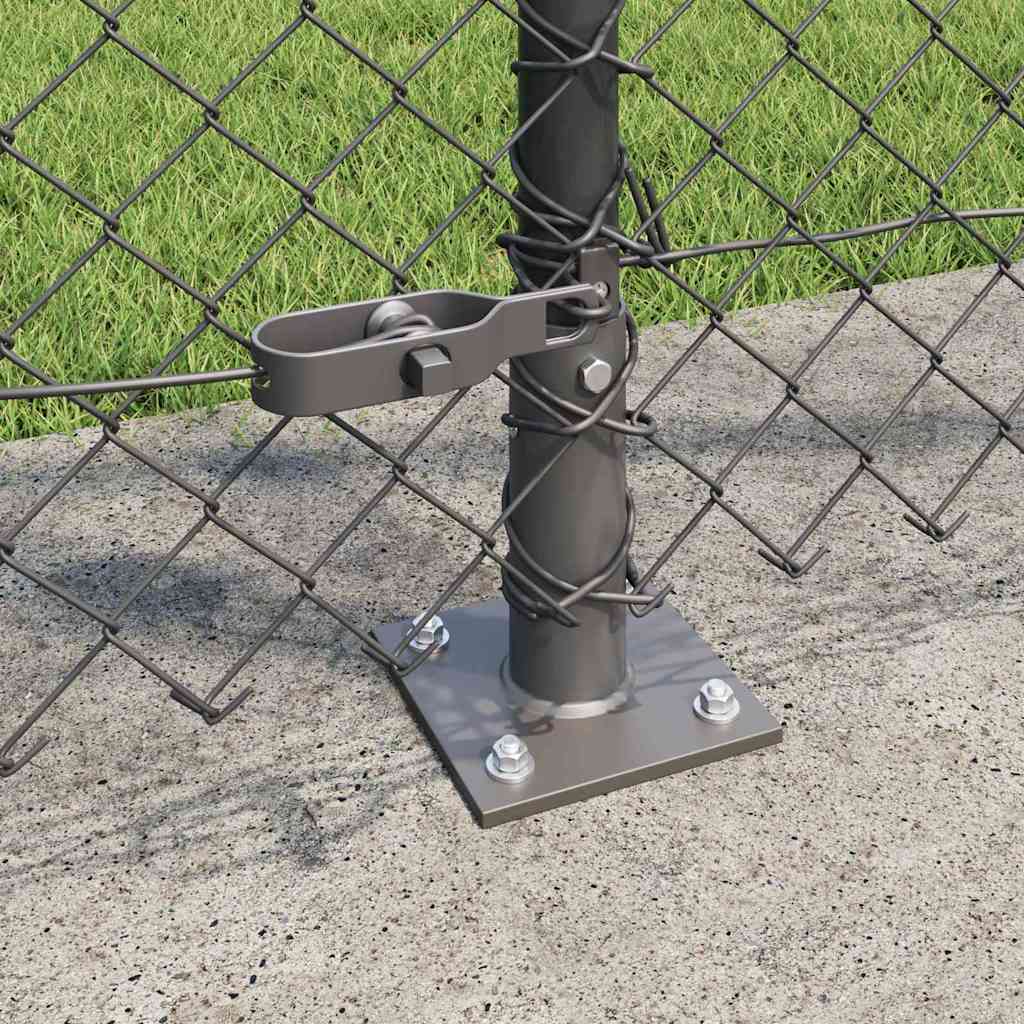 Lánckerítés oszlopokkal Szürke 1.2 x 10 m Acél