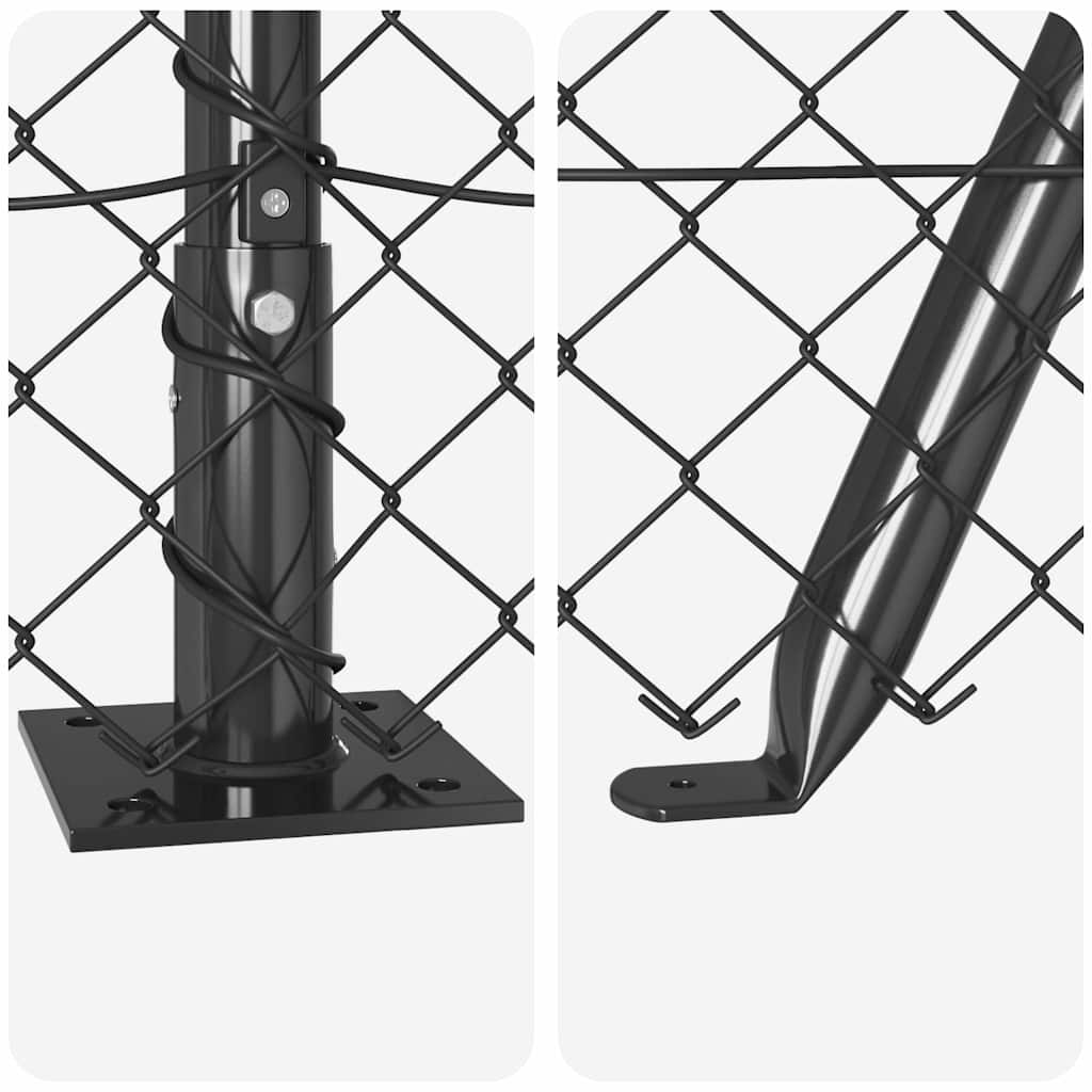 Lánckerítés oszlopokkal Szürke 0,4 x 25 m Acél