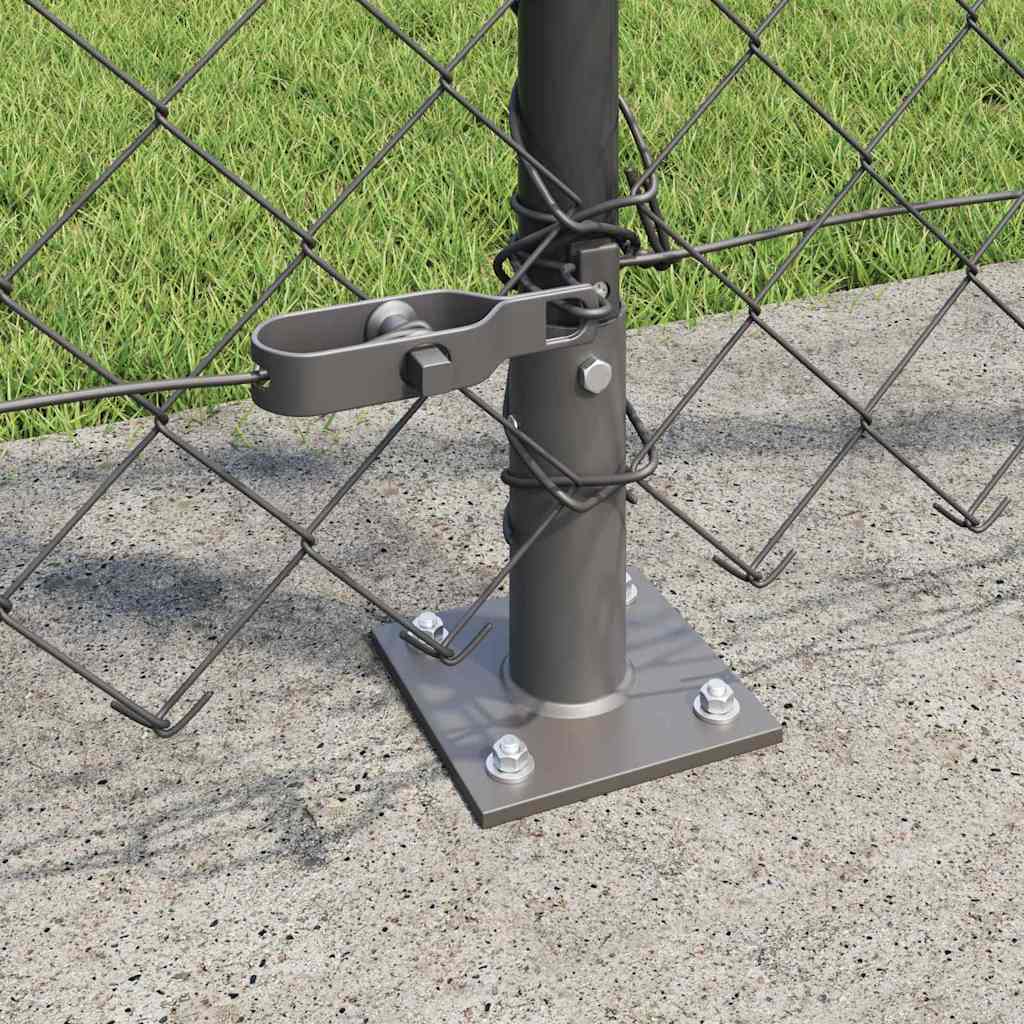 Lánckerítés oszlopokkal Szürke 1.2 x 25 m Acél