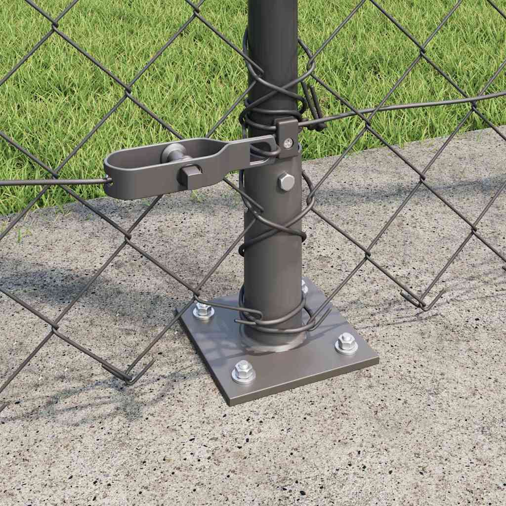 Lánckerítés oszlopokkal Szürke 1.6 x 25 m Acél