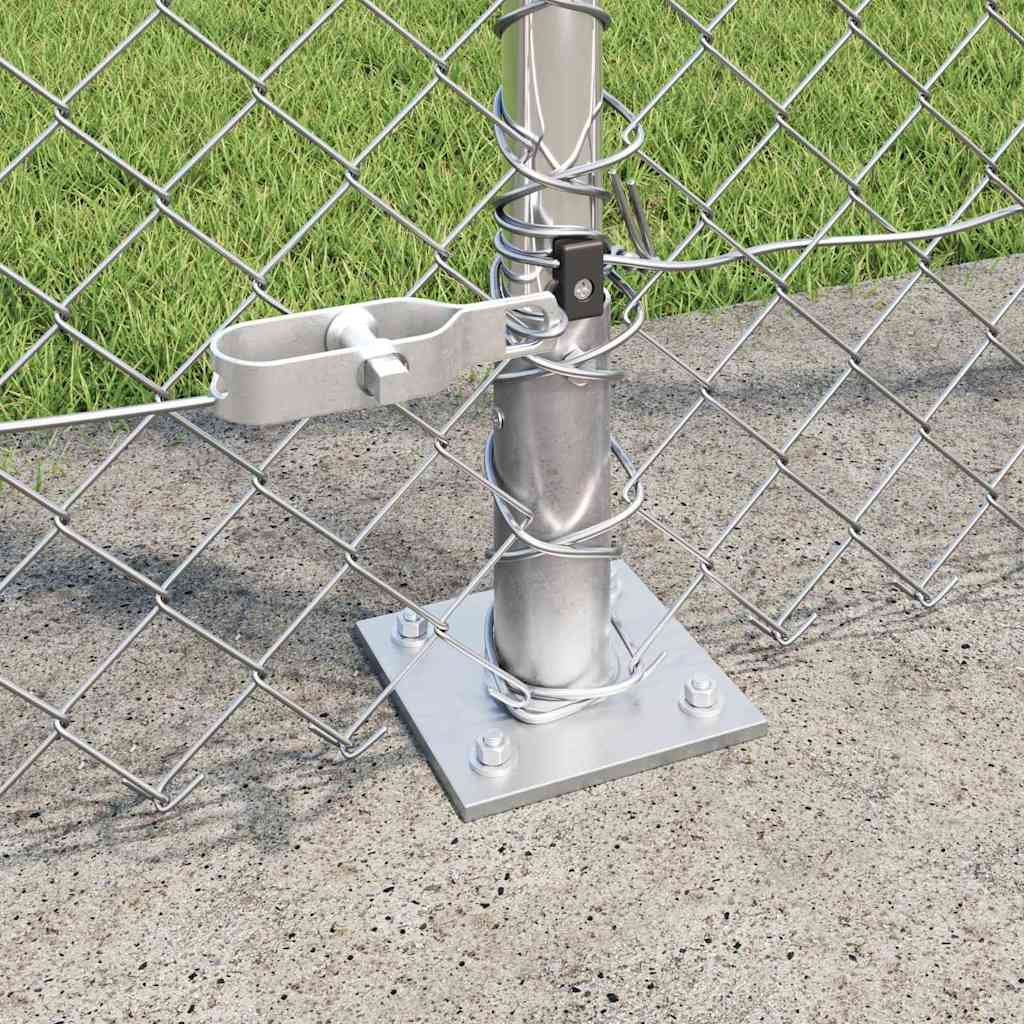 Lánckerítés oszlopokkal Ezüst 1.5 x 10 m Acél