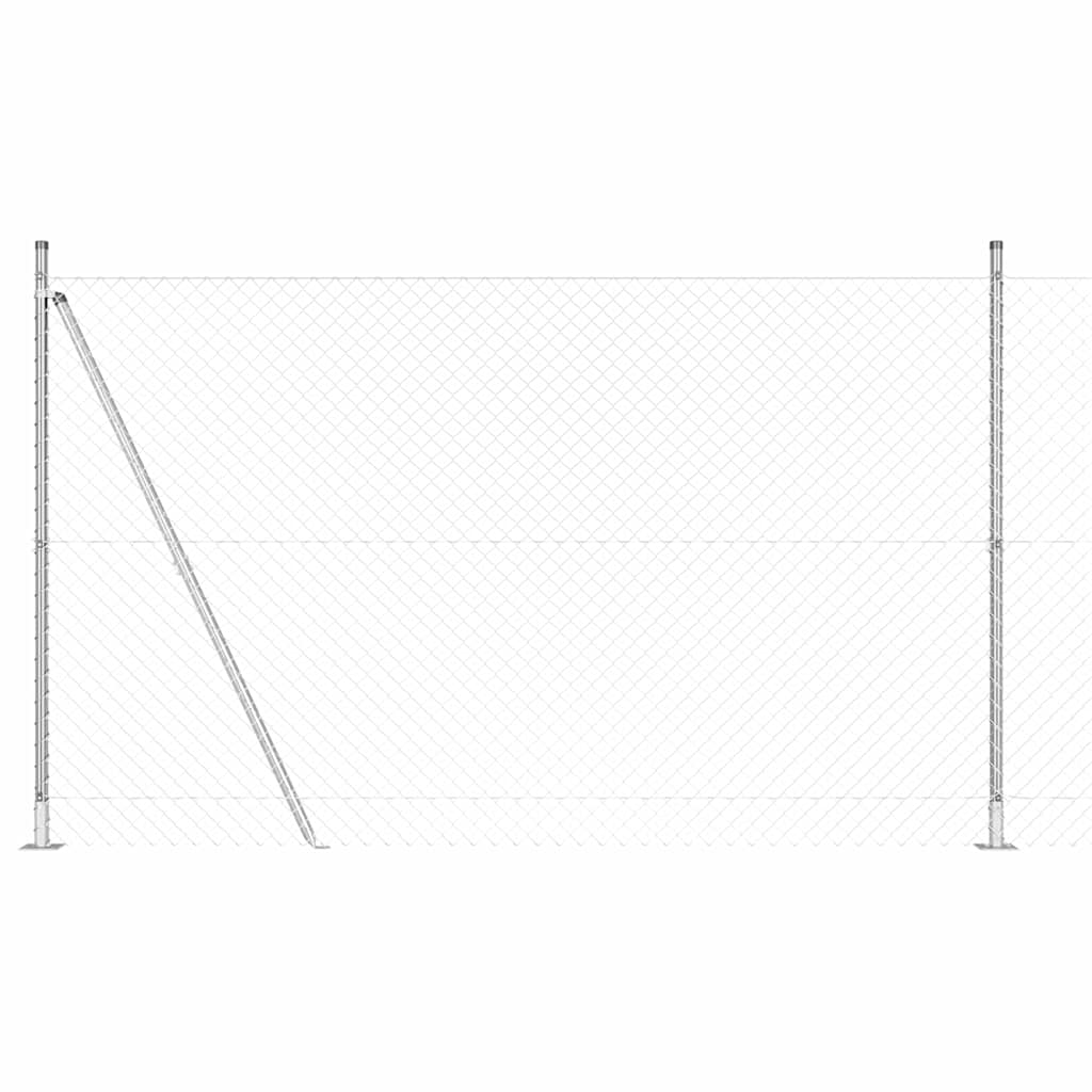 Lánckerítés oszlopokkal Ezüst 1.5 x 10 m Acél