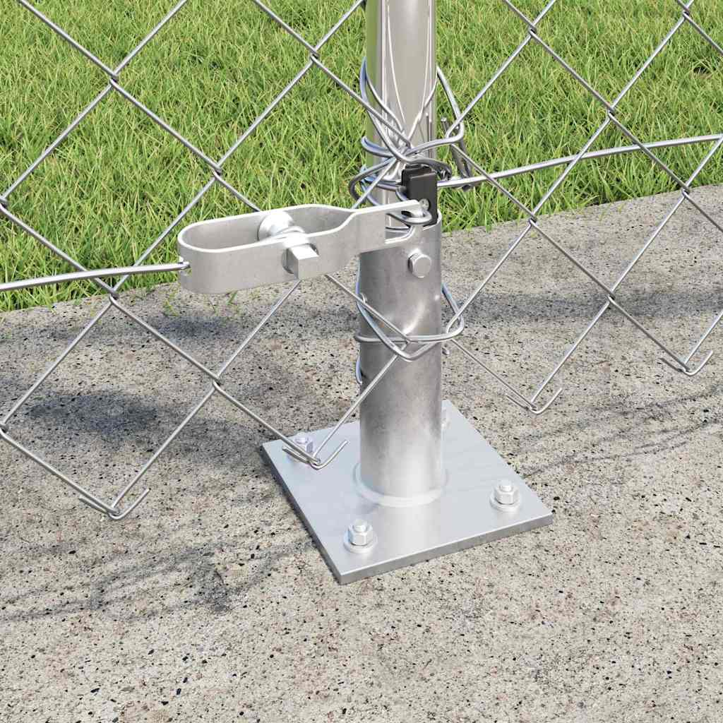 Lánckerítés oszlopokkal Ezüst 1.2 x 10 m Acél