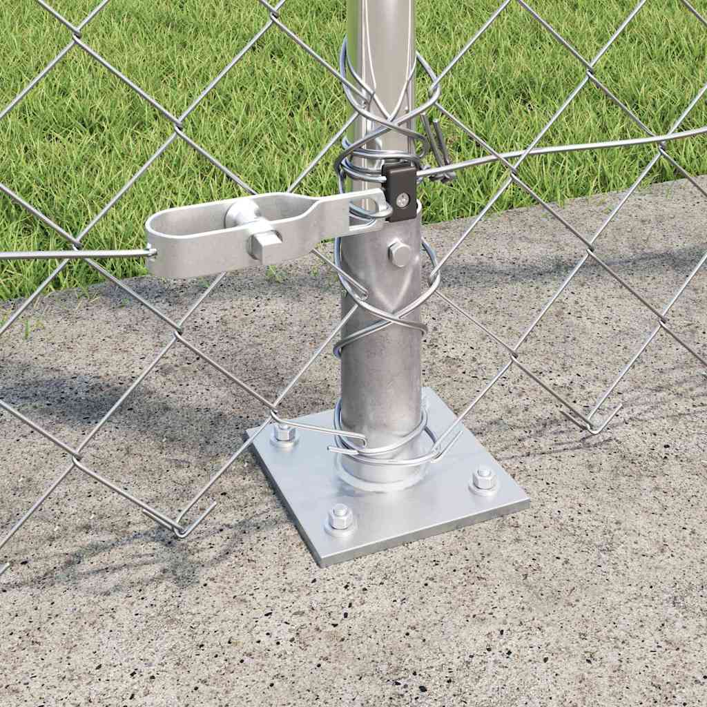 Lánckerítés oszlopokkal Ezüst 1.4 x 10 m Acél