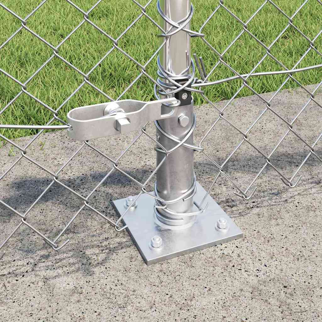 Lánckerítés oszlopokkal Ezüst 0,4 x 25 m Acél
