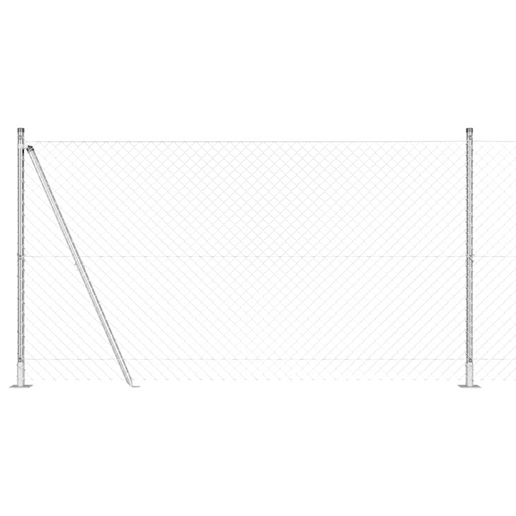 Lánckerítés oszlopokkal Ezüst 1.2 x 25 m Acél